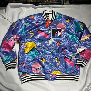 MTV 1981 Headgear Classics Satin Bomber Jacket Embroidered Men’s Size 7XL NWT
